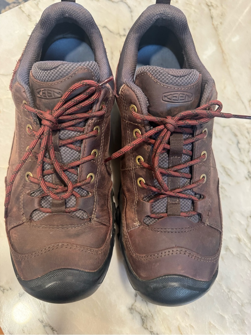 KEEN Men’s Targhee III Oxford Hiking Shoes Brown Leather Waterproof Trail 13